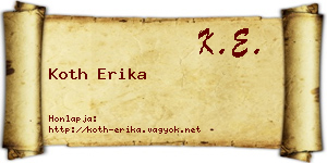 Koth Erika névjegykártya